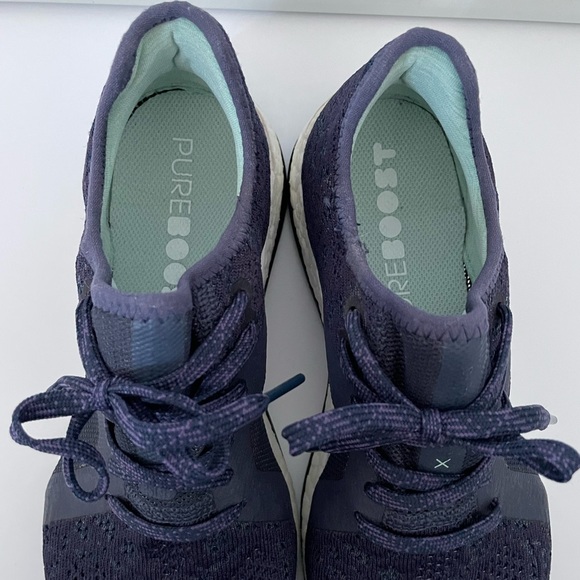 Adidas Pure Boost Navy Blue Running Shoes - Picture 3 of 8